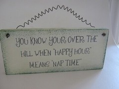 Funny ” Happy Hour wooden wall plaque light green 8 x 3 1/2 used but great shape