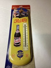 Nostalgic Tin Metal Wall Thermometer Pepsi Cola 17.5″ Indoor/Outdoor New IN PKG