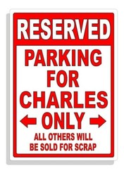 Personalized Parking Sign Wall Decal Metal Sign No Parking Customized Charles