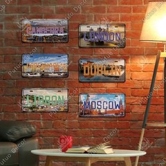 Vintage Canada Ottawa Skyline License Plate Metal Sign Travel Wall Garage Decor