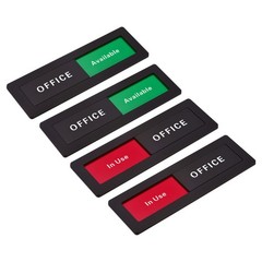 Office Door Sign, Office Available In Use, Black, White Letters, 2 Pcs