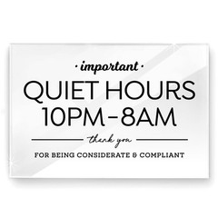 4×6 Inches, Quiet Hours Designer Sign ~ Ready to Stick ~ Premium Finish, Dura…