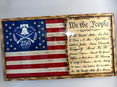 We The People Wooden American Flag Wall Sign 1776-2026 250 Years Patriotic Art