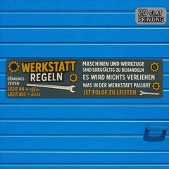 Werkstatt Regeln Tin Plaque Retro German Garage Workshop Indoor Wall Sign