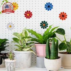 6pcs Metal Wall Flowers Outdoor Wall Decor Garden Fence Ornaments 4 Inches Sunfl