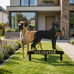 Personalized Granddanois Garden Metal Sign With Stakes. Custom Dog Lover Gift,