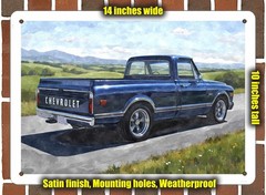 Metal Sign – 1968 Chevrolet C10 Pickup Truck 12 Watercolor – 14×10