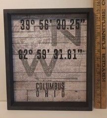 Cincinnati Ohio Coordinates Framed Picture Artwork Wedding Housewarming Gift