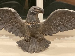 Vtg. Cast Aluminum American Eagle Hanging Wall Plaque 18 inch Wingspan EMIG 328
