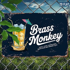 Brass Monkey Cocktail Retro Metal Sign Tropical Bar Drink Decor for Cocktail Fan