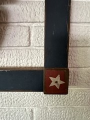 Rustic Americana Patriotic Star Wood FRAME WITH HEART STAR FLAG DECOR