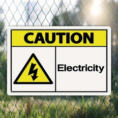 Metal Electricity Warning Plaque 20*30cm Unframed