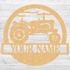 Personalized Tractor Scene Name sign, Wood plaque sign,wood Crafts