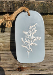 Ceramic Plaque Wall Decor Gray/ White. NWOB
