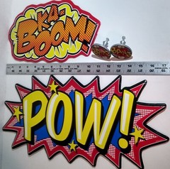 4 Piece Comic Book Hero Room Metal Signs Door Knob Hobby Lobby POW BANG KA-BOOM!