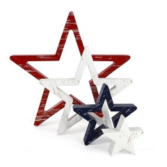 4th of July Decorations Stars Set of 4, Red White Blue Decor, Patriotic Memor…