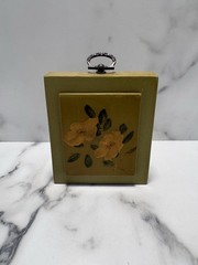 Vintage Handcrafted Mini Wood Floral Wall Hanging Art Grandmacore 3.5 X 4”