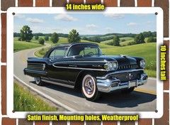 Metal Sign – 1958 Oldsmobile 98 Oil Painting – 14×10