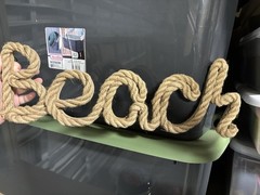 Shore Living Brand Rope Hanging Wall Sign, Beach
