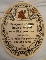 Trinity Pottery USA, Oval Wall Plaque “A Friend Like You” Cute Bear 7.25″x5.5″