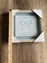 New Framed Bow Wall Art Shadow Box Farmhouse Cottagecore Decor 11×11