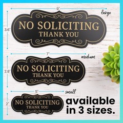 UV-Resistant No Soliciting Sign for Home – Small 2″x5″, Easy Mounting