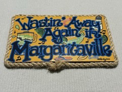 Margaritaville Wastin’ Away Again Rope Trim Wood Hanging Wall Sign Vintage