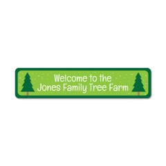 Custom Merry Christmas Tree Farm Family Holiday Aluminum Metal Decor Sign