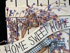 “Home Sweet Home” Fence w/ Wreath Hanging Sign 12×10”, Summer, Welcome, New Home