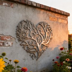 Big Silver Metallic Heart, Unique Metal Heart Decor, Multiple Size and Finishes