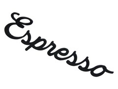 Espresso Word Art Sign Coffee Home Decor Wall Hanging Cursive Script Typography