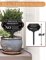 No Soliciting Sign for House with Stake – Adjustable Height – 12.7 x 6.6 Inch/36