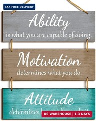 Jetec Office Wall Decor Sign Inspirational Motivational Plaques with Sayings Rus