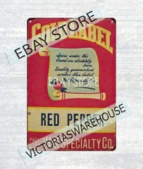 Gold Label Red Pepper Spicen Omaha NE metal tin sign wall home tavern