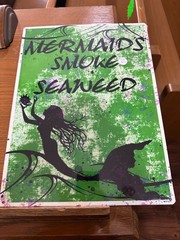 MERMAIDS SMOKE SEAWEED 12 X 16 STEEL METAL SIGN