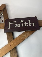 Primitive Wooden Faith Star Wall Hanging Rustic Country Farmhouse Wreath