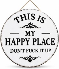This Is Our Happy Place Metal Tin Sign 12×12 Inch