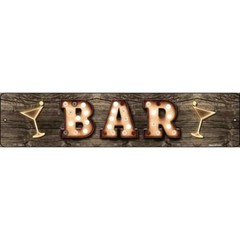 Bar Cocktails Bulb Lettering 24″x5″ metal street sign Home Door Garage Wall