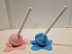 3d Printed Giant Melting Lollipop Multicolor Set Of 2