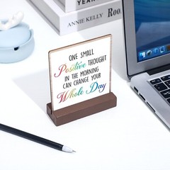 4 Pieces Inspirational Quotes Bible Desk Decor Wood Block Plaque Rustic Encou…