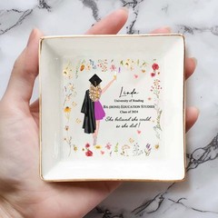 Personalized Graduation Jewelry Dish Ring Dish Gift Class of 2024 Her Grad Gifts