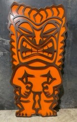 Tiki Man Metal Plasma Cut Sign Two Layer Custom Paint Island Ocean Lake House Ti