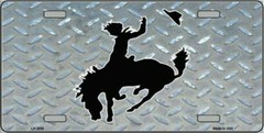 Bucking Bronco All Metal Weather & UV Resistant License Plate Tag Sign