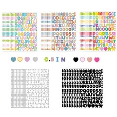 5400 Letter Stickers 60 Sheets Alphabet Stickers 0.5In Vinyl Self-Adhesive Numbe