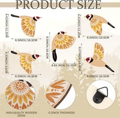5 Piece Scandinavian Rustic Bird Wall Art – Perfect Gift for Nature Lovers