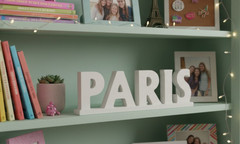 Paris White Wooden Letters/Word Sign 11.5 inches by 5 inches