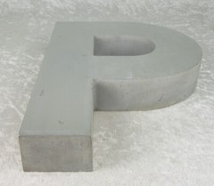 Cast Aluminum Metal Sign Letter P 3 LB 10 OZ Used 12 inch Tall Mounting Holes
