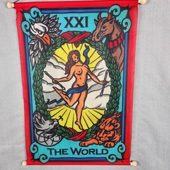 World Tarot Wall Banner The World SPIRAL CIRCLE 12″ x 18″