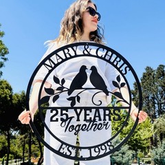Personalized Anniversary Wall Sign, Custom Wedding Couple Gift