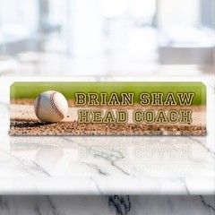 Personalized Baseball Name Plate for Desk Custom Name Clear Acrylic Glass ACS83